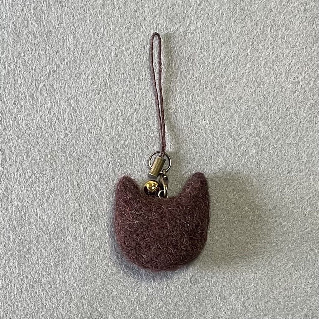 ネコねこストラップ(こげ茶オッドアイ)