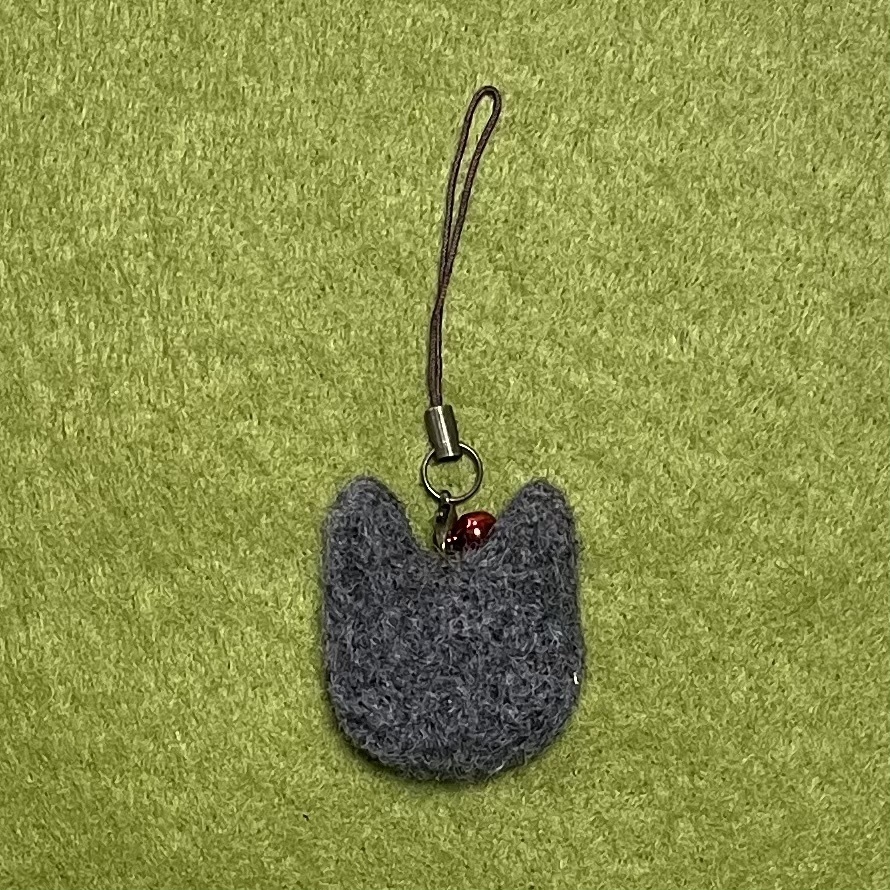 ネコねこストラップ(グレー)