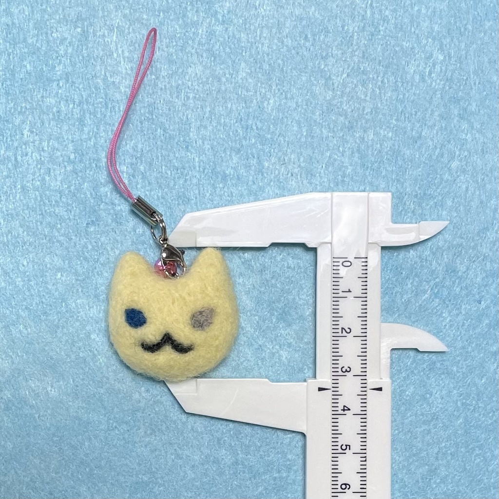 ネコねこストラップ(オッドアイ檸檬)