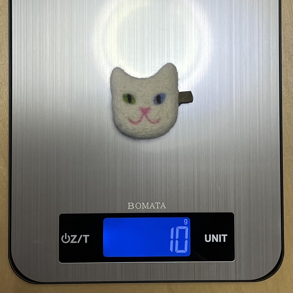 ネコねこクリップ(オフホワイト・オッドアイ)