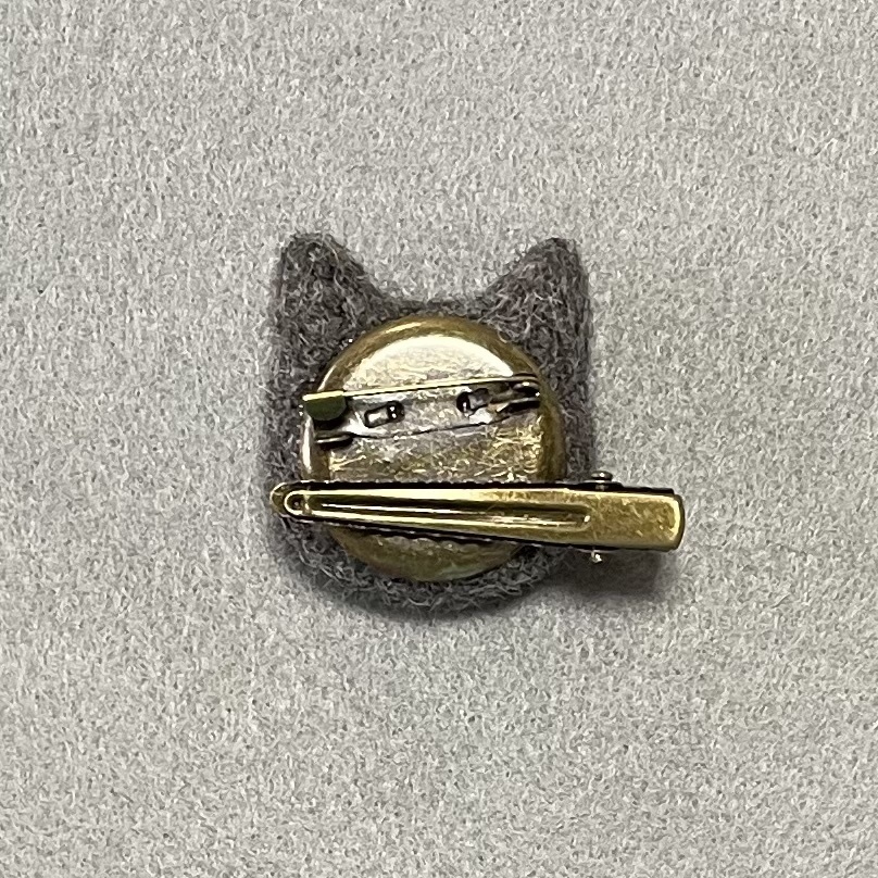 ネコねこピンズ&クリップ(グレー)