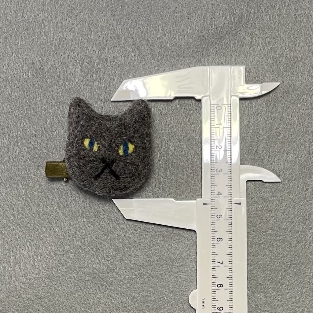 ネコねこピンズ&クリップ(グレー)