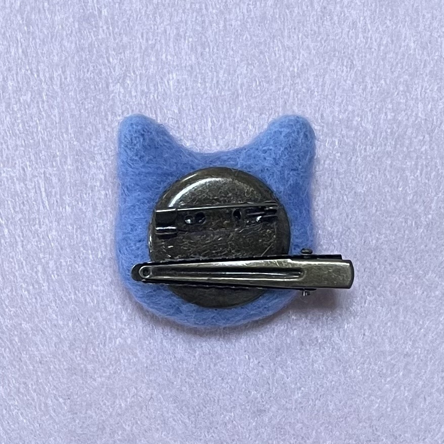 ネコねこピンズ&クリップ(ブルー大きめ)