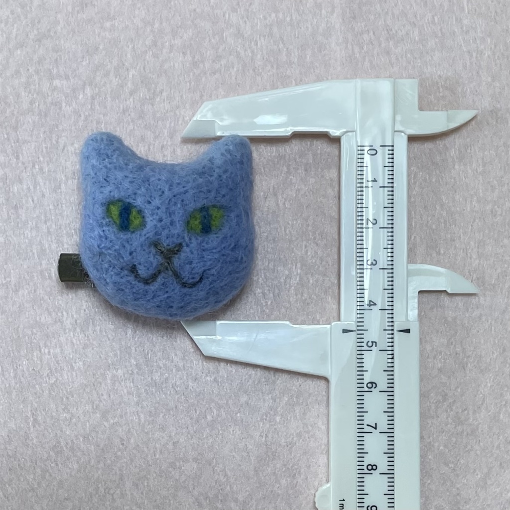 ネコねこピンズ&クリップ(ブルー大きめ)