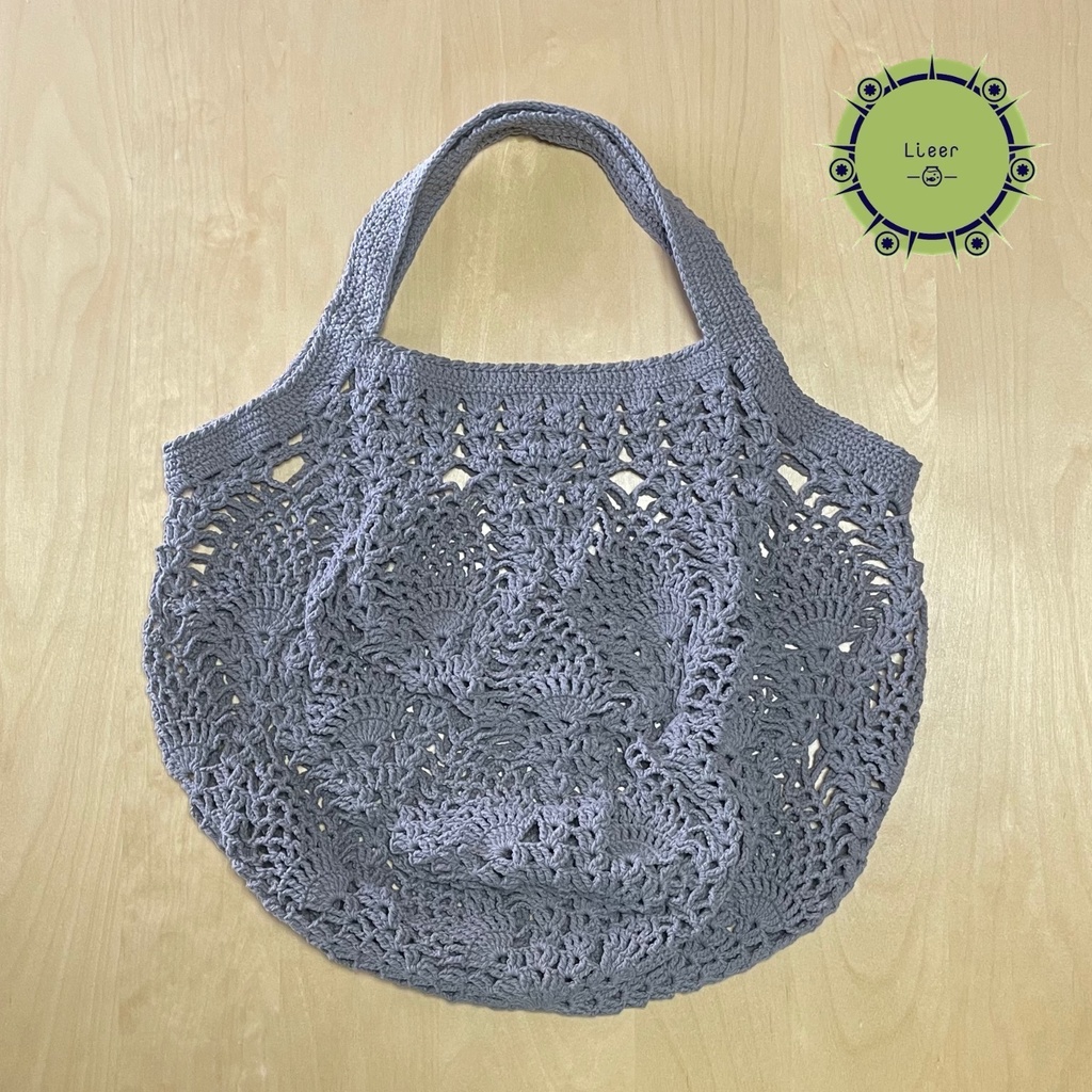 【 Lieer 】パイナップル模様Bag (綿グレーブラウン)