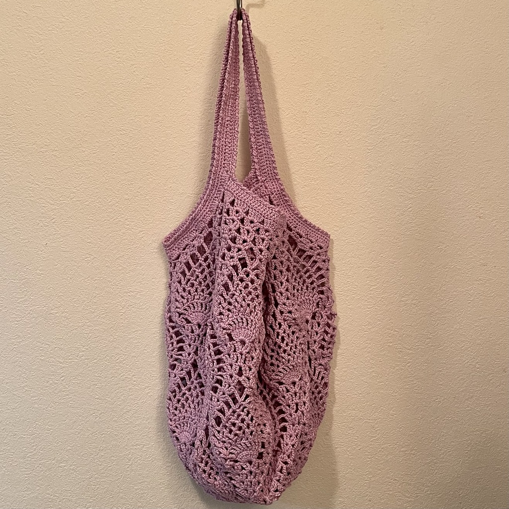 【 Lieer 】パイナップル模様Bag(綿ピンクパープル)