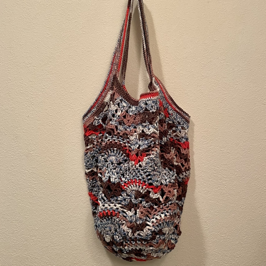 【 Lieer 】パイナップル模様Bag (ブルーブラウン)