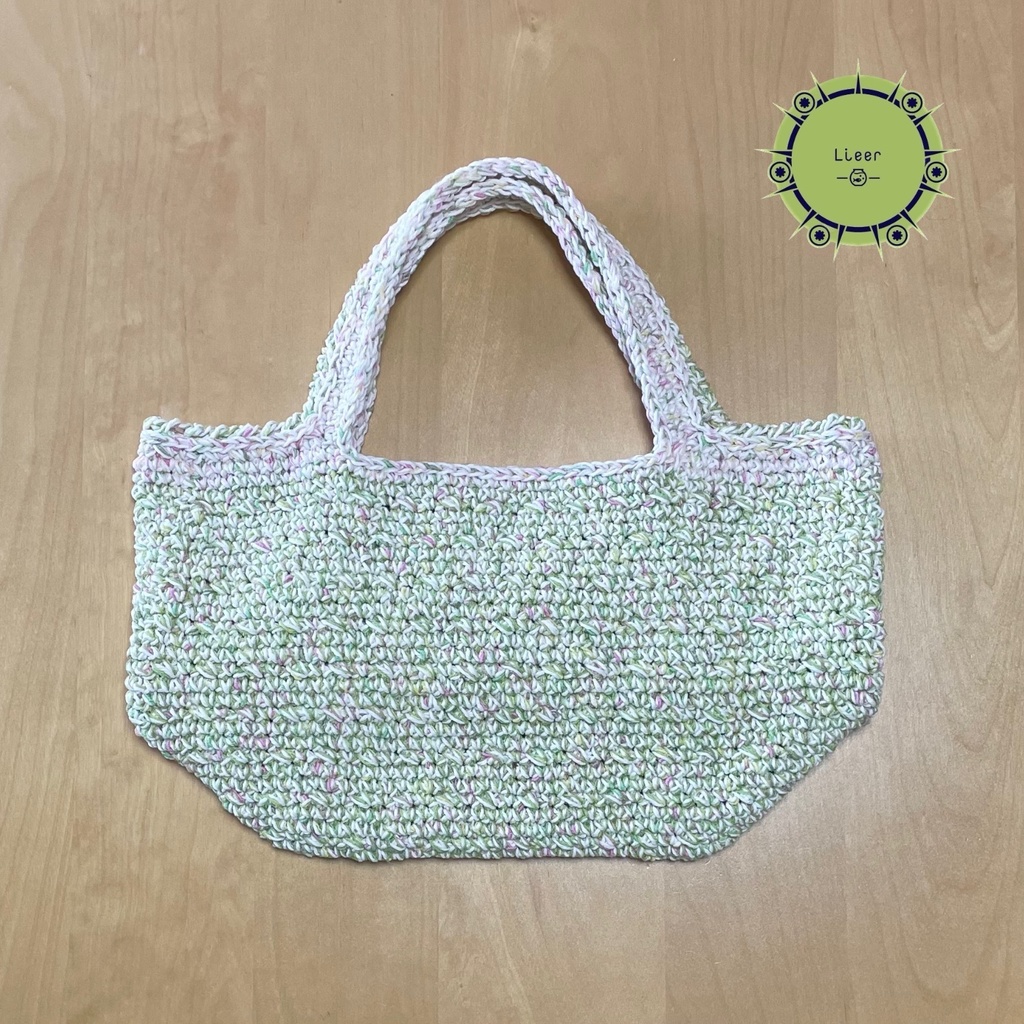 【 Lieer 】異素材組み合わせトートBag（若草）