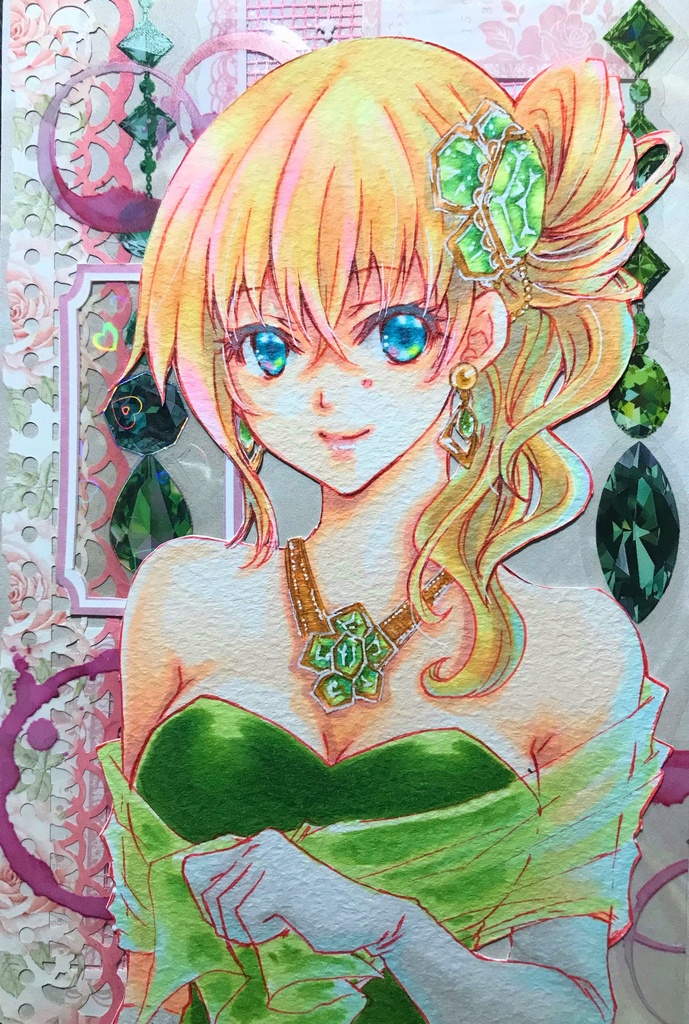 手描き イラスト emerald