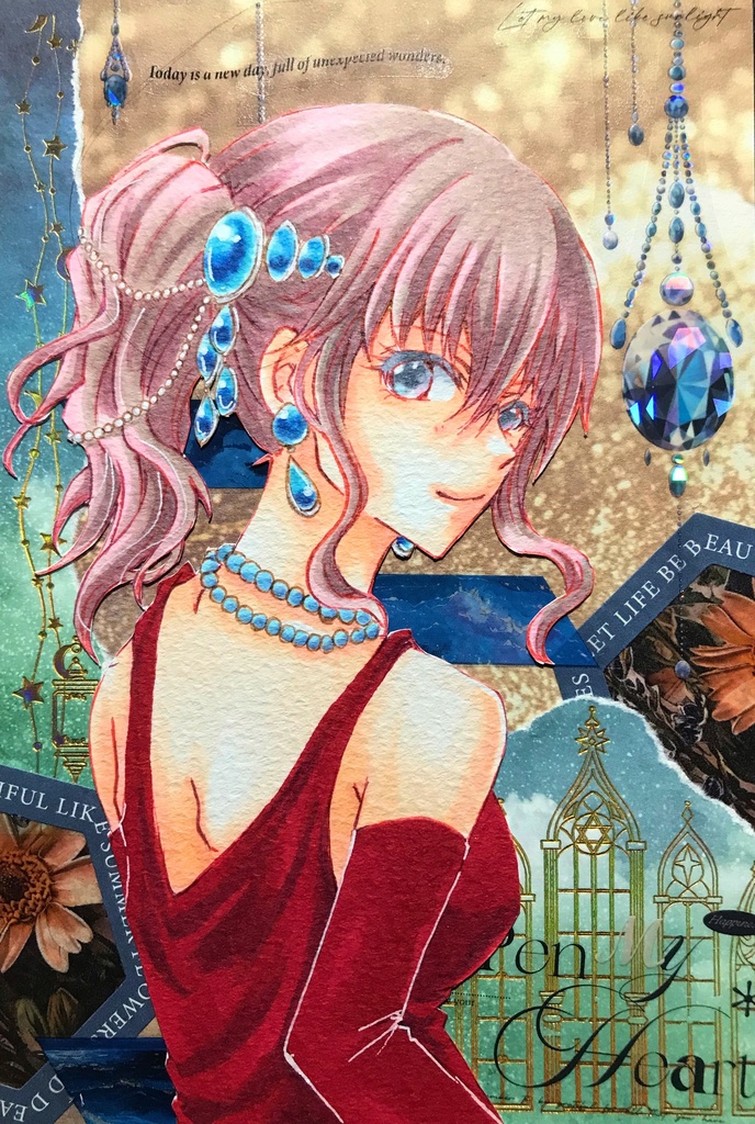 手描き イラスト　sapphire
