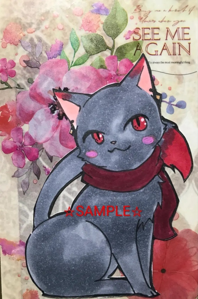 刀剣乱舞 手描きイラスト 原画 加州清光 【にゃんこシリーズ】