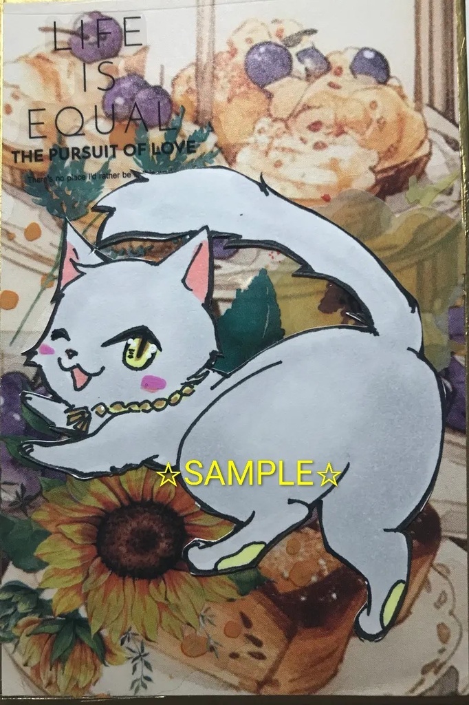 刀剣乱舞 手描きイラスト 原画 【にゃんこシリーズ】鶴丸国永