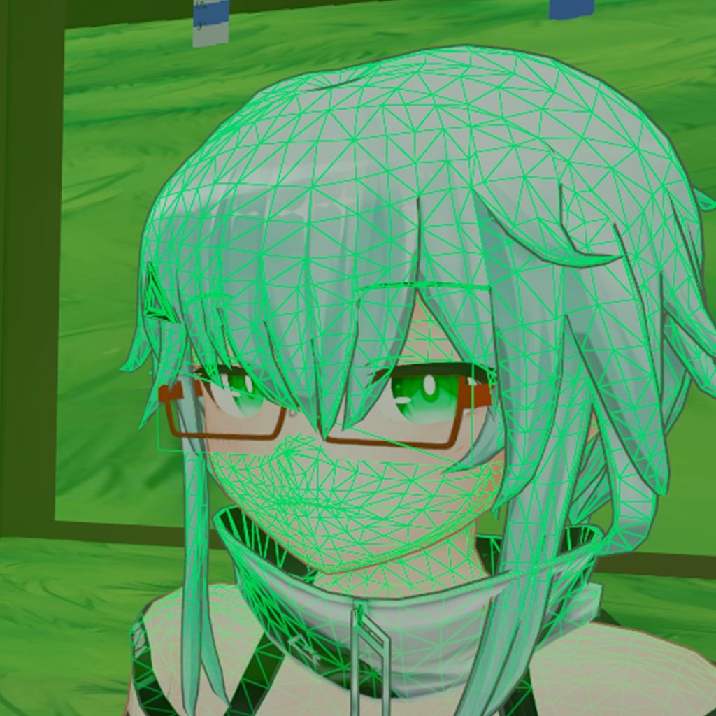 8ポリゴン眼鏡No.001『スクエア型/アンダーリム』色変更可!