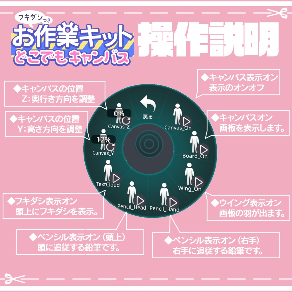 【3Dモデル】お作業キット~どこでもキャンバス~〔作業看板〕