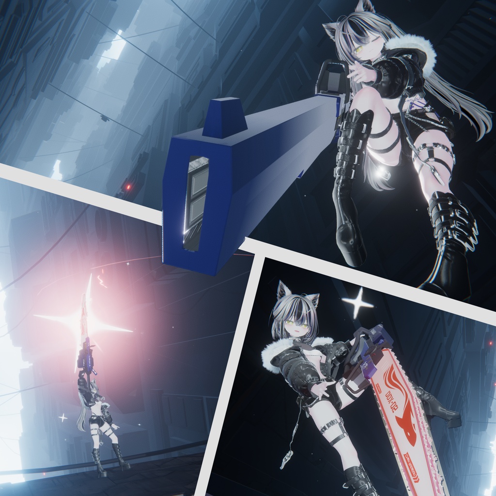 【3Dモデル】DDX-05/SawBlade〔SFチェーンソー〕