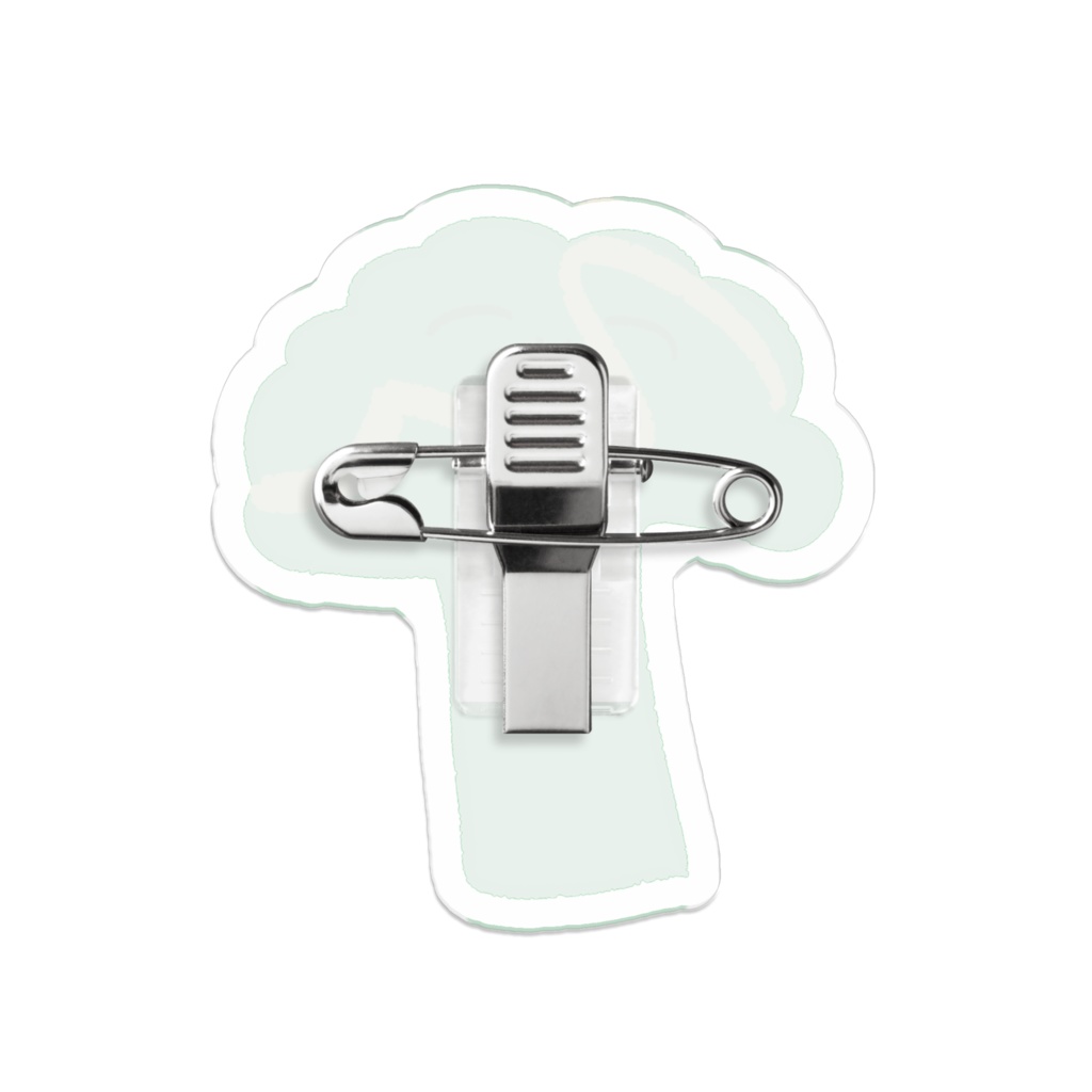 次男マヨ付きブロッコリー アクリルバッジ