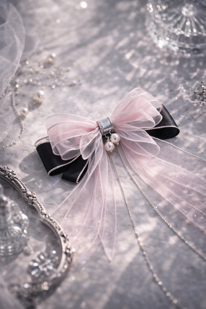 Pink Noir Ribbon – 透明感エレガントビジュアル5枚セット