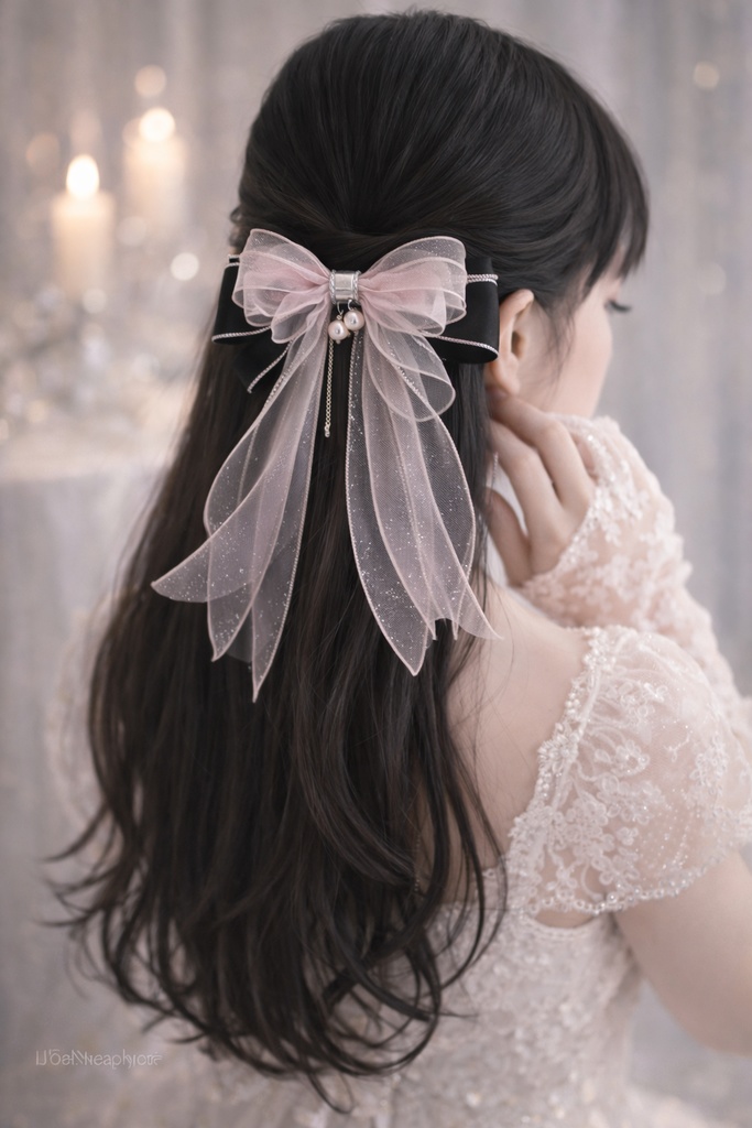 Pink Noir Ribbon – 透明感エレガントビジュアル5枚セット