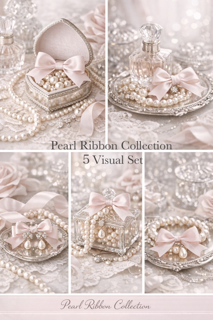 Pearl Ribbon Collection 上品かわいい世界観ビジュアル素材（5枚セット）