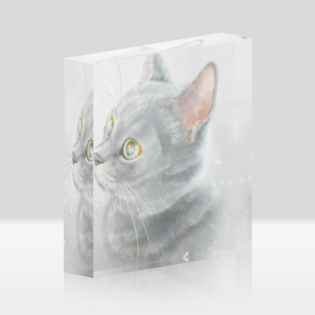 アクリルブロック / 灰色ねこ