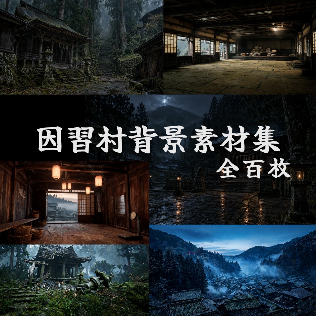 因習村 背景素材集｜和風ホラー・山村・神社・廃屋【ゲーム・TRPG・映像向け】
