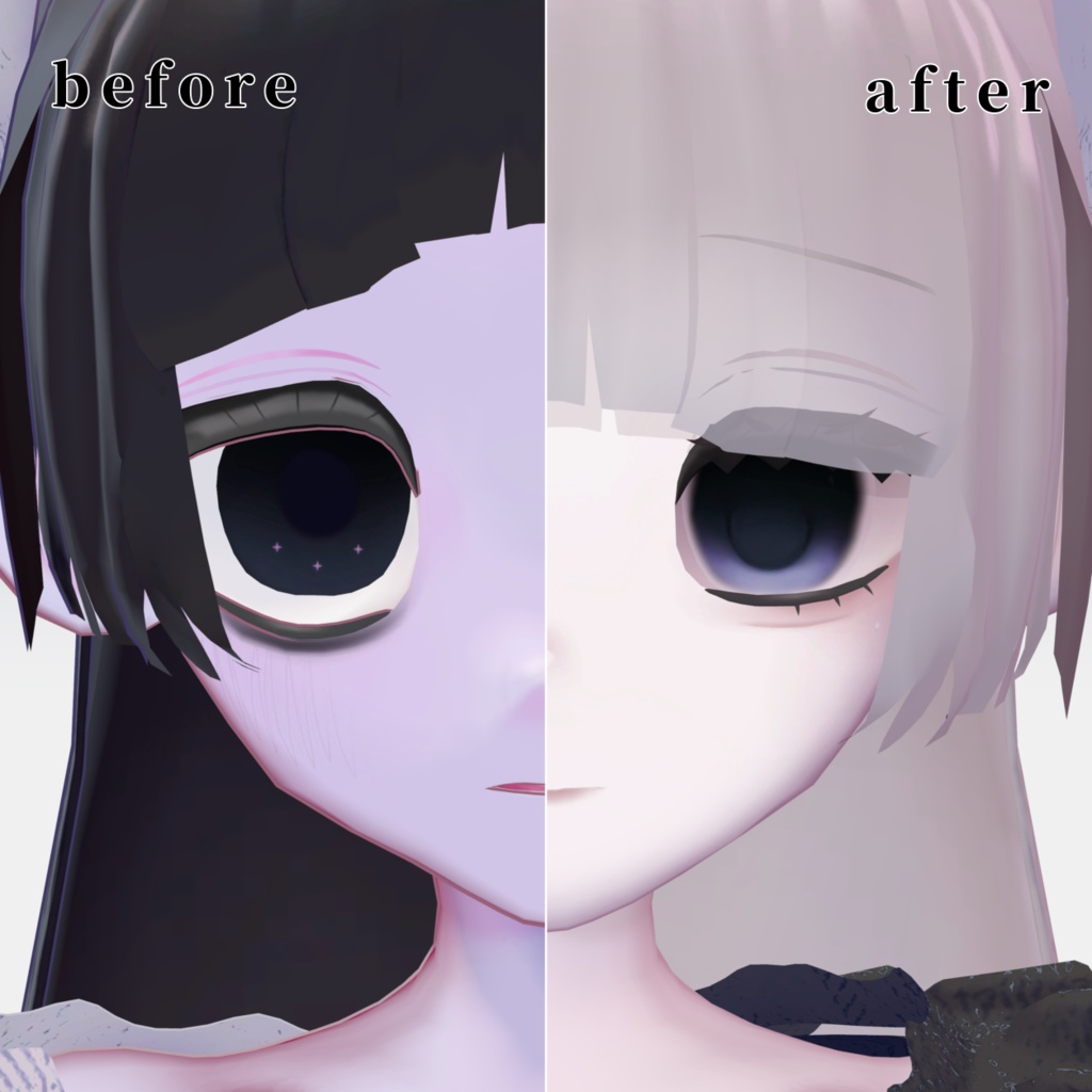 【れゑす/lece】Downer Eye & Make texture +BlendShape