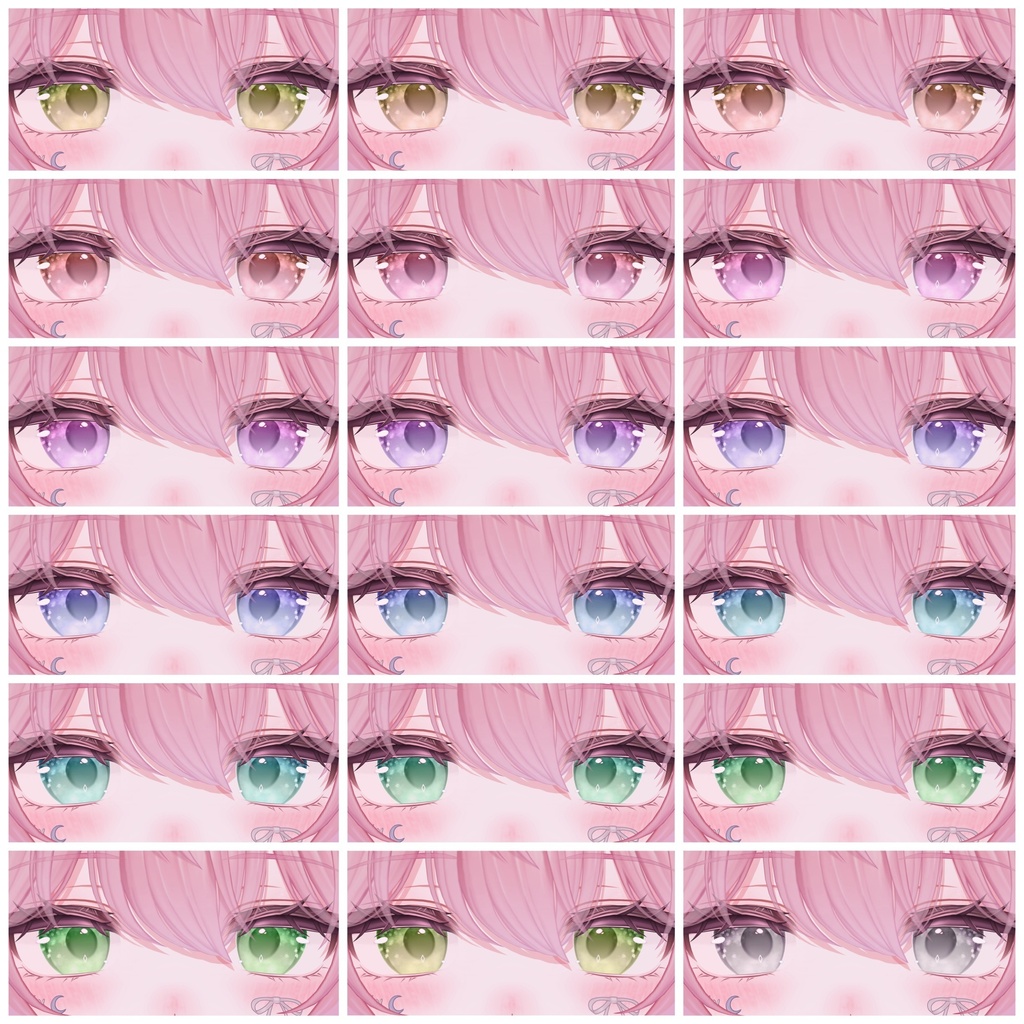 期間限定無料あり!【6アバター対応】キラキラ Eye & Make up texture ✨ 22color