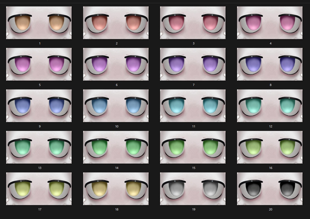 【フェニシフ】無彩色 Eye & Make texture material 付き