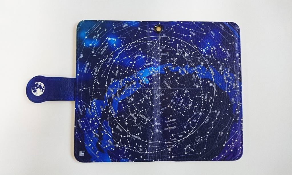 Android/iPhone両対応・手帳型星図スマホカバー《星呼びの携帯外装(星図)/Smartphone cover【Uranographia】》