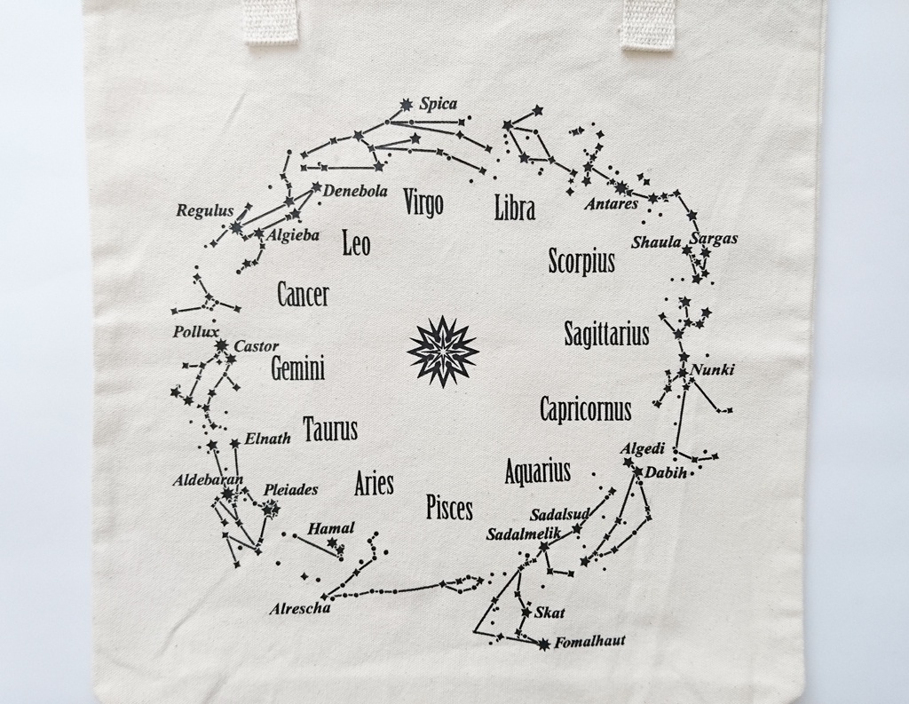 黄道十二宮トートバッグ《星運びの手提げ(黄道十二宮)/Tote bag【Zodiac】》