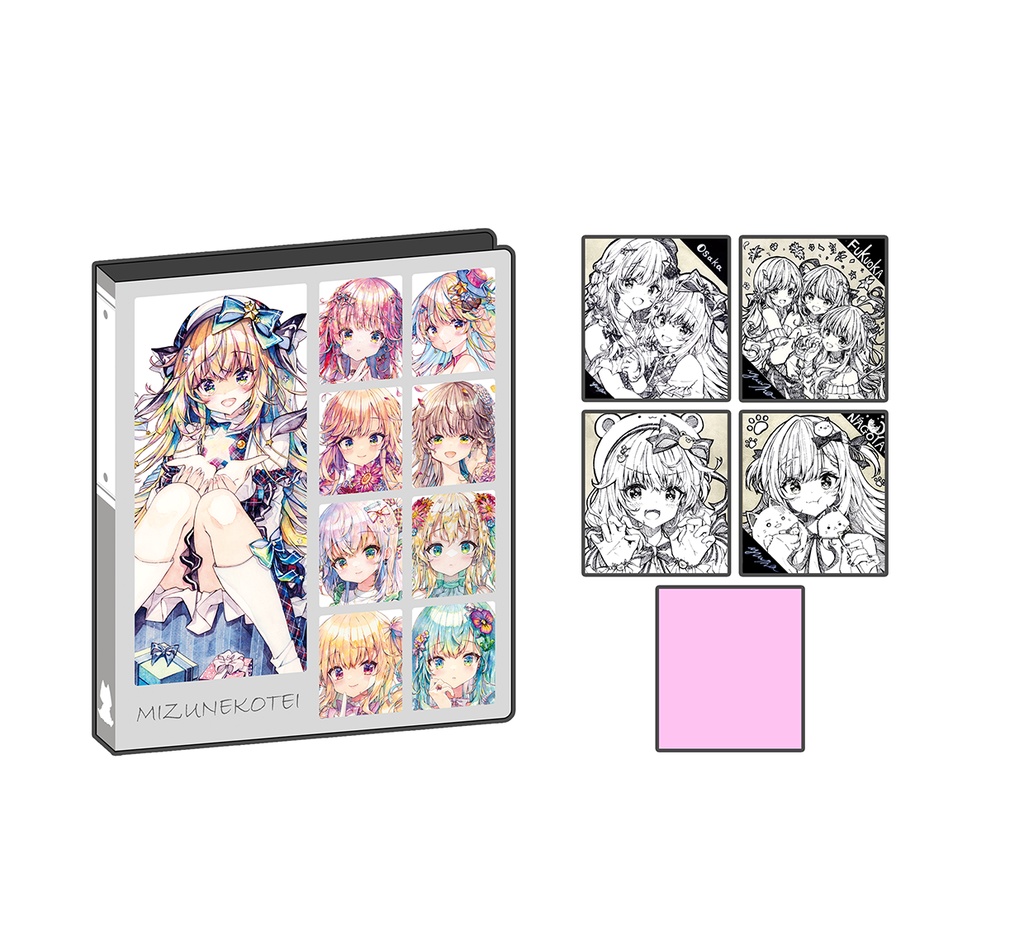 MIZUNEKOTEI色紙コレクションファイル　複製色紙全種類セット版