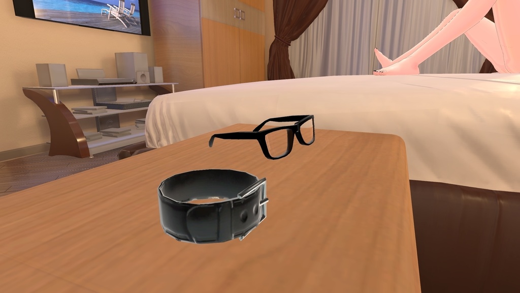 【VRChat】ローポリの首輪とメガネ