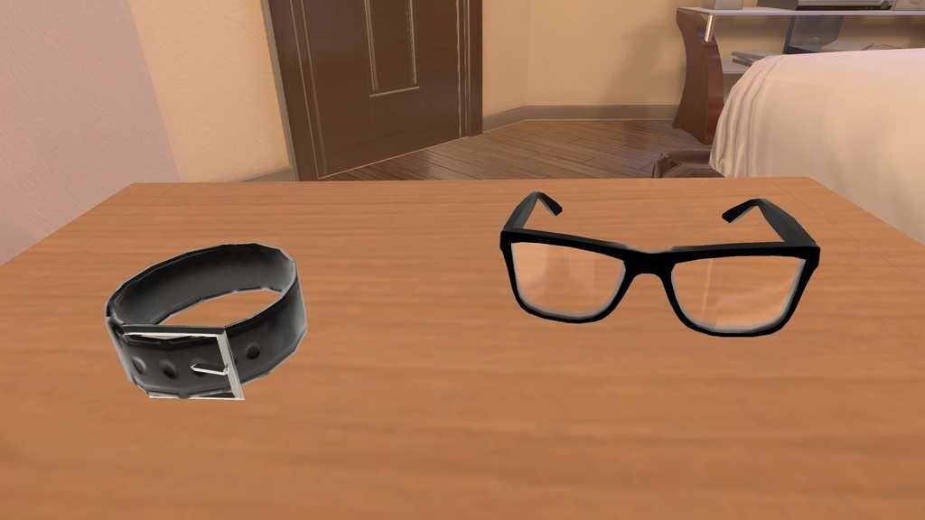 【VRChat】ローポリの首輪とメガネ