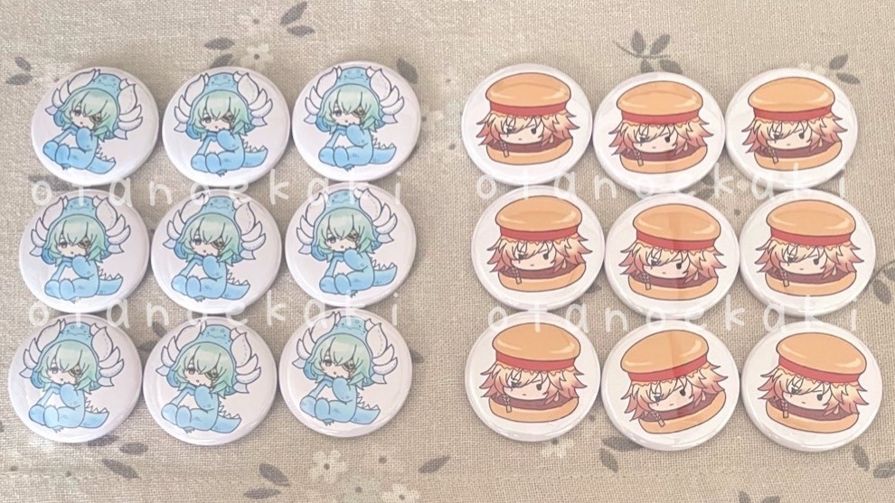 大地獣パジャマ、モスちゃんバーガー38㍉缶バッジ