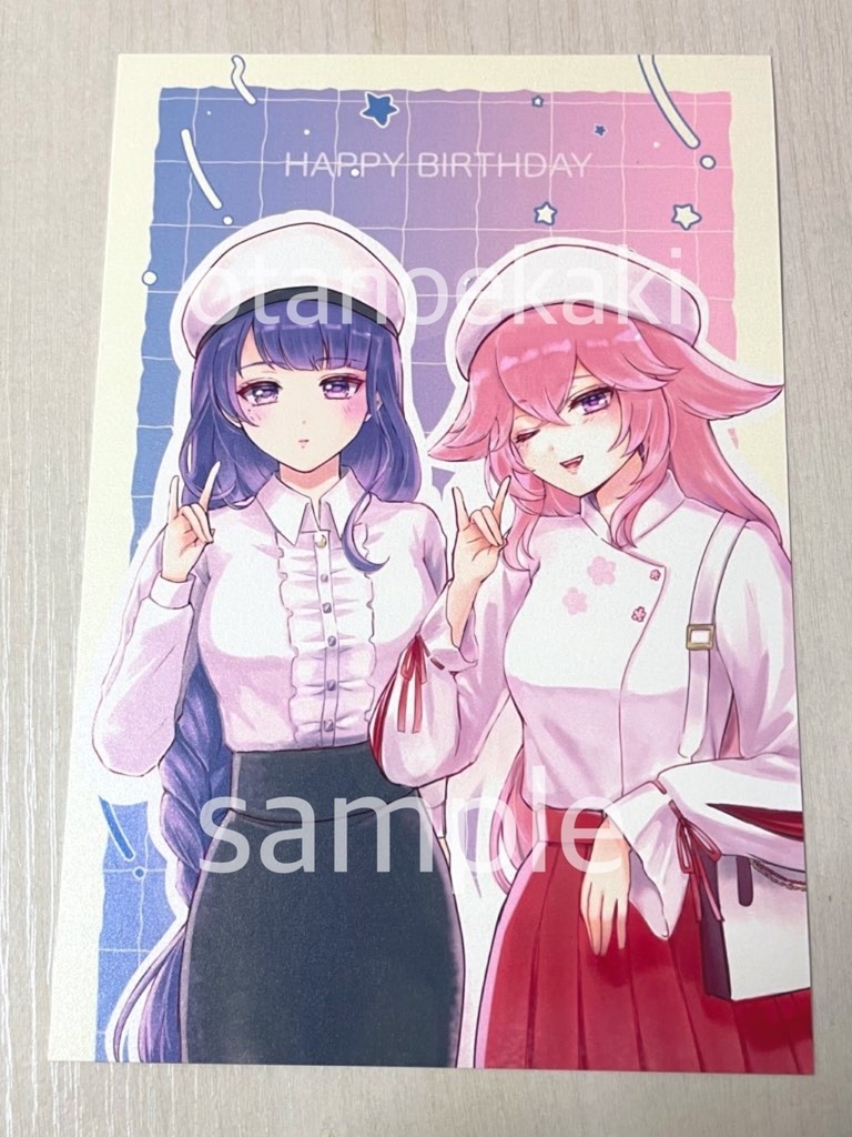 2枚入❀八重神子and雷電将軍ポストカード