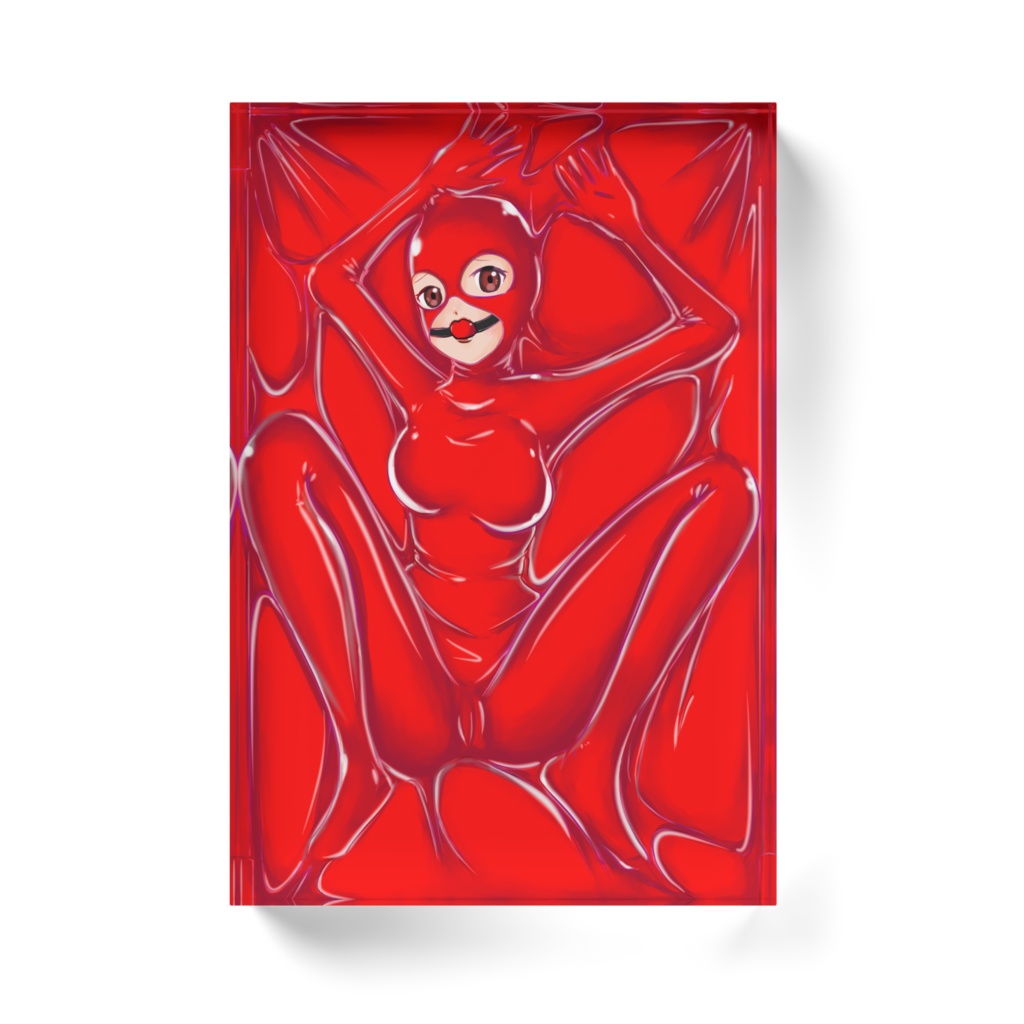 【ラバーベッドガール-赤(アクリルブロック)】