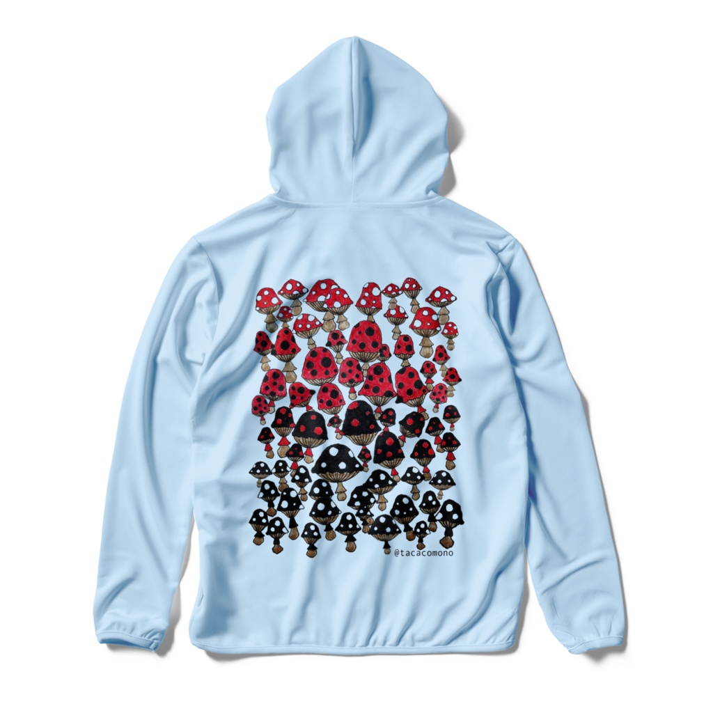 (背中のみプリント)ドライジップパーカー[ライトブルー]