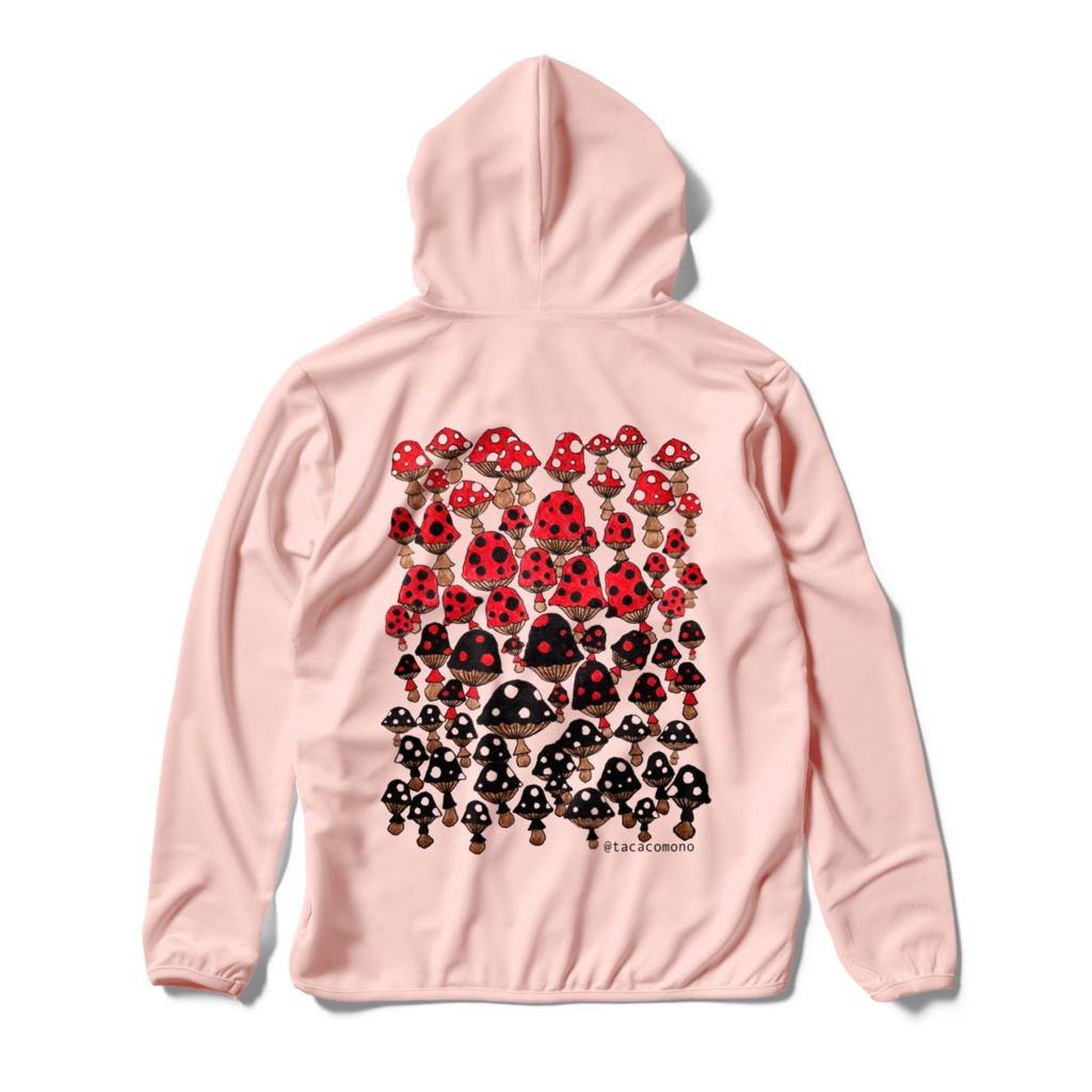 (背中のみプリント)ドライジップパーカー[ライトピンク]