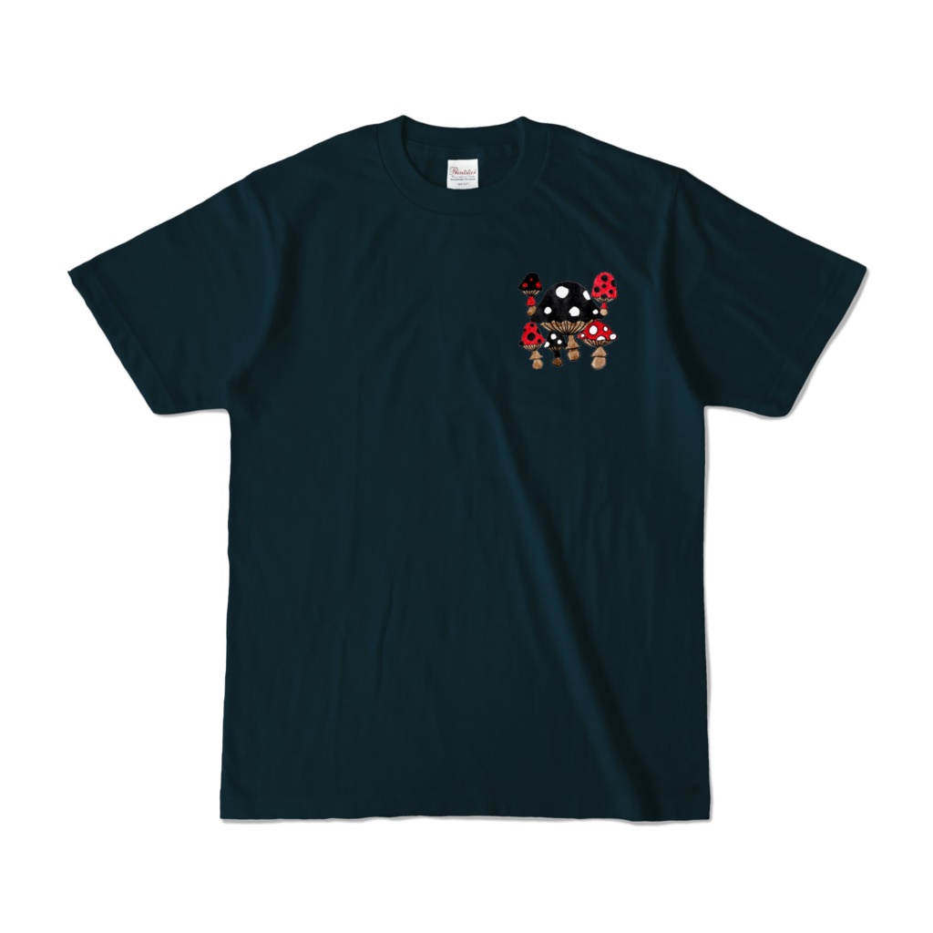 (両面プリント)きのこTシャツ[ネイビー]