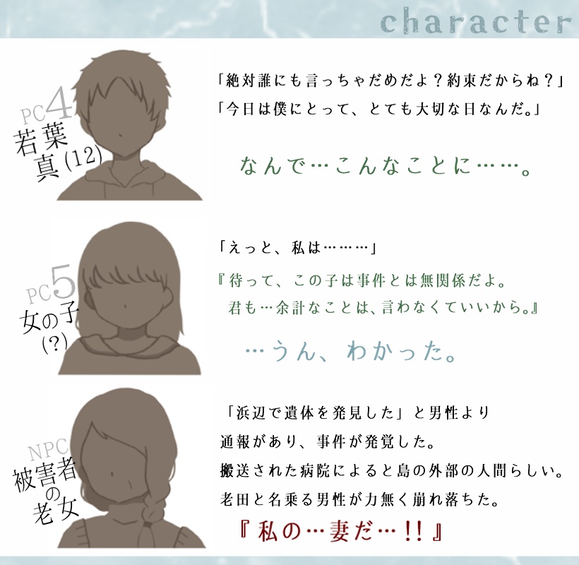 マーダーミステリー「折り重なって揺れる島」