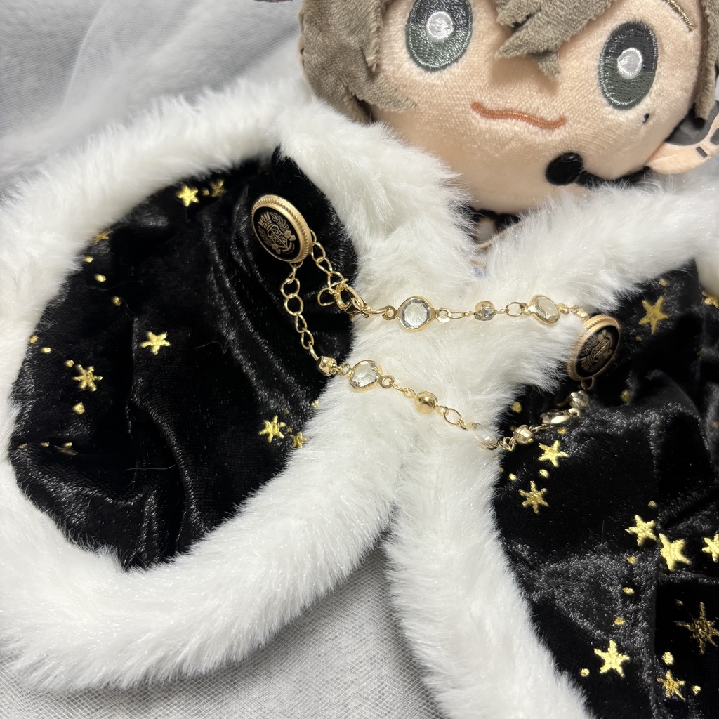 ꒰ 15~25cmぬい服 ꒱ ベロア風ロイヤルケープ カラー2色