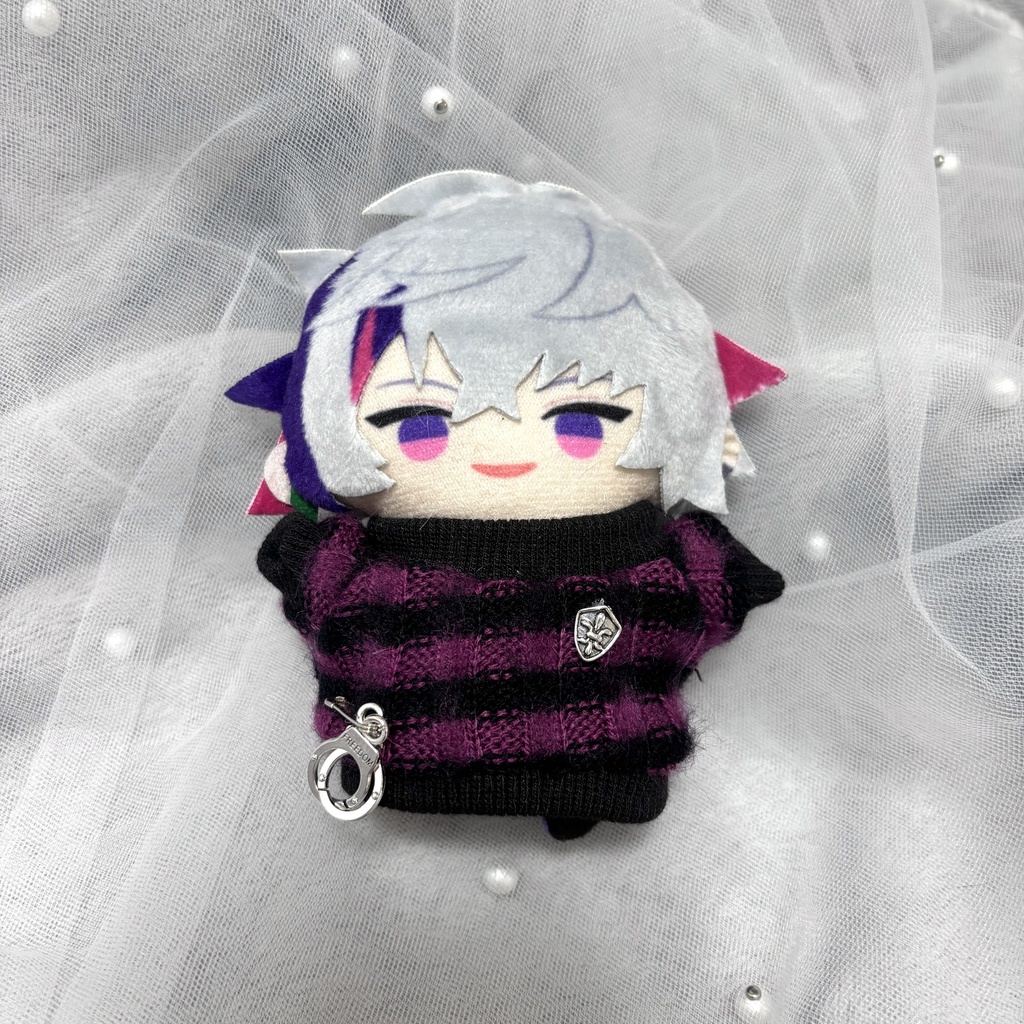 ꒰ 10cm用ぬい服 ꒱ 手錠チャーム付ボーダーニット 全4色