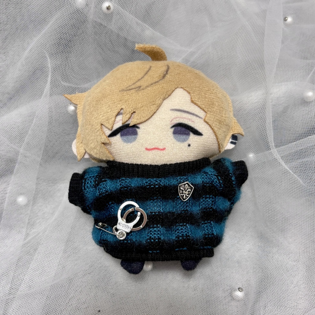 ꒰ 10cm用ぬい服 ꒱ 手錠チャーム付ボーダーニット 全4色