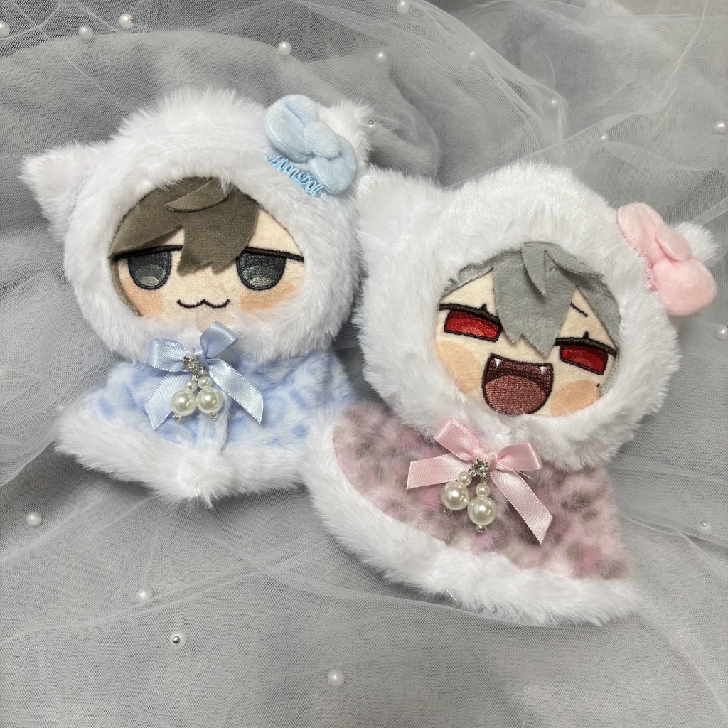 ꒰ 10~20cm用ぬい服 ꒱ ネコ耳ポンチョ ( 全3色 )