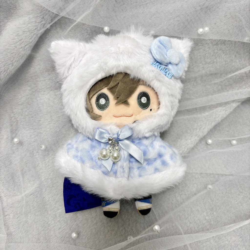 ꒰ 10~20cm用ぬい服 ꒱ ネコ耳ポンチョ ( 全3色 )