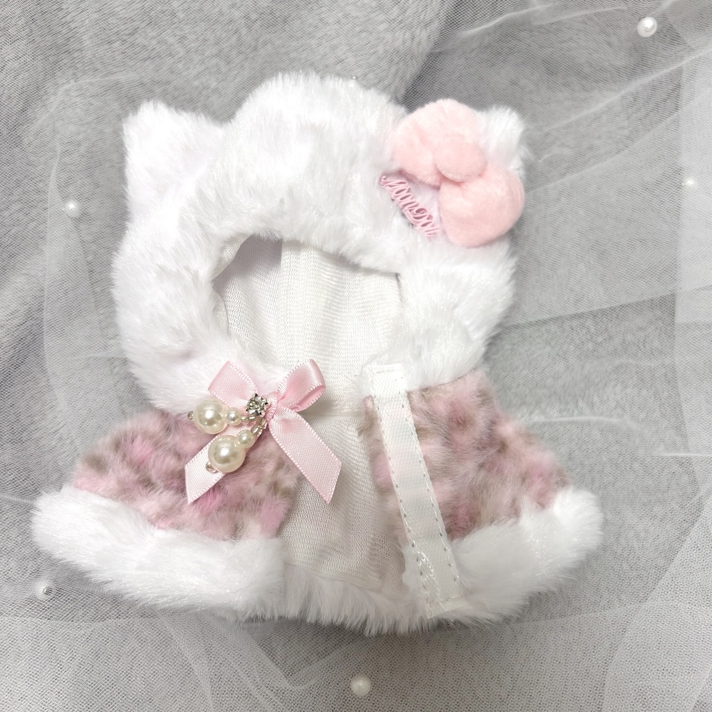 ꒰ 10~20cm用ぬい服 ꒱ ネコ耳ポンチョ ( 全3色 )