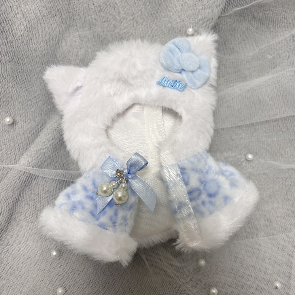 ꒰ 10~20cm用ぬい服 ꒱ ネコ耳ポンチョ ( 全3色 )