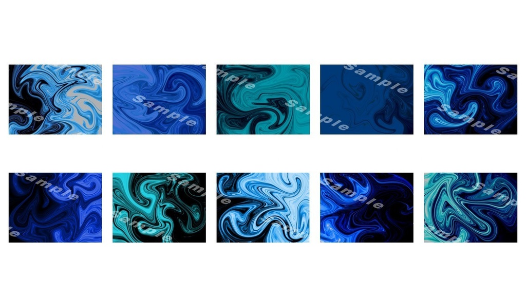 ホラー系マーブル模様(青)イラスト素材