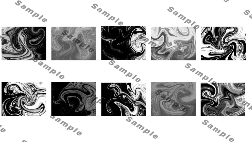 ホラー系マーブル模様(白黒)イラスト素材