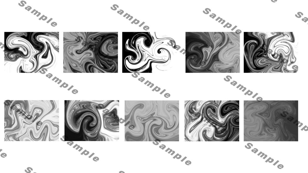 ホラー系マーブル模様(白黒)イラスト素材